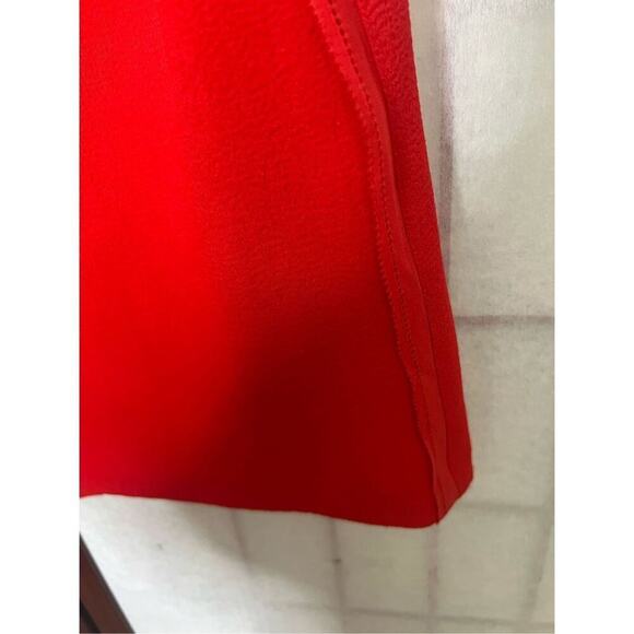 Tory Burch Womens Keyhole Textured Crepe Blouse Top Red Size Small - Picture 4 of 10